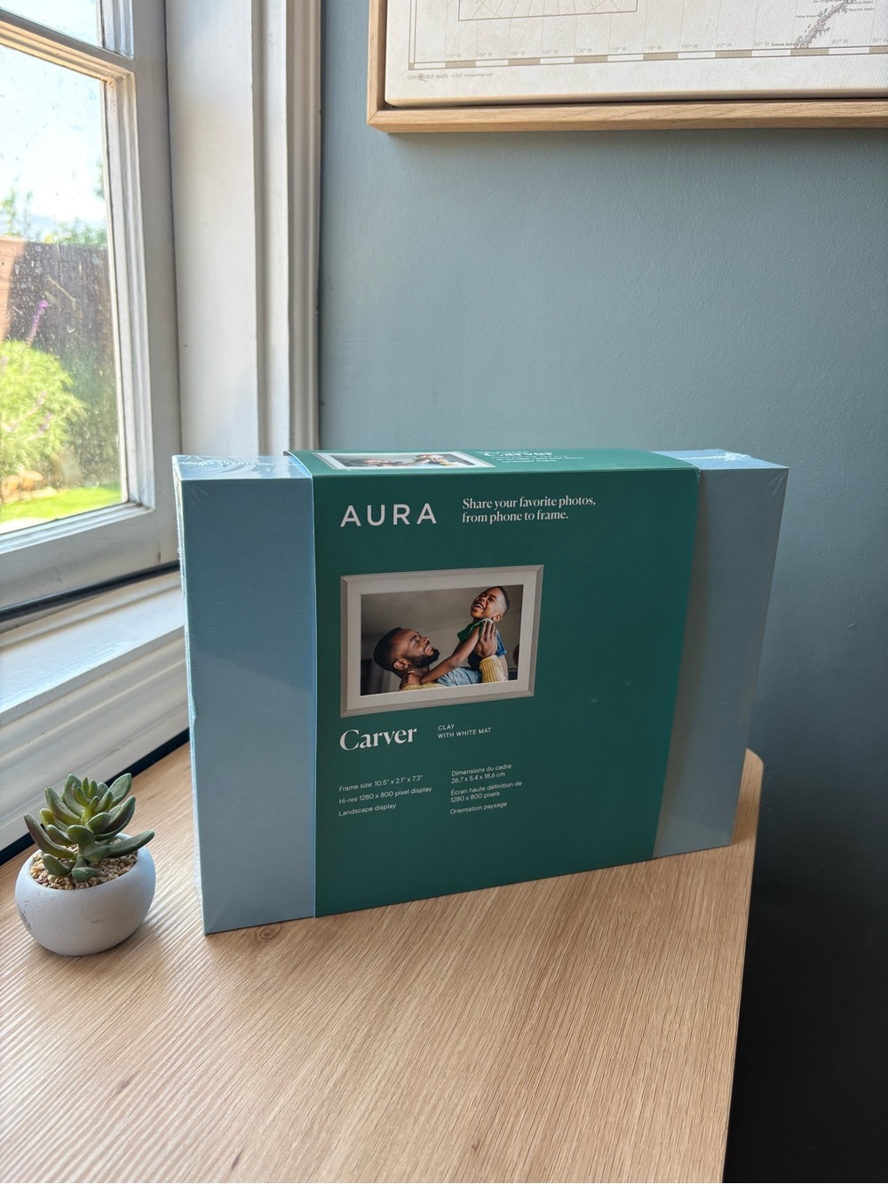 NEW (NIB) AURA Carver Frame Box in Clay and White